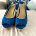 Nine West Shoes | Nine West Gently Worn Suede Blue Cork Wedge Sz 11 Women Shoes | Color: Blue | Size: 11