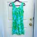 Lilly Pulitzer Dresses | Lilly Pulitzer Blue Green And White Leaf Pattern Dress Size Medium | Color: Blue/Green | Size: M