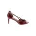 Calvin Klein Heels: Slip-on Stilleto Cocktail Burgundy Solid Shoes - Women's Size 10 - Open Toe