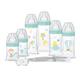 DODIE Set für Neugeborene – 6 Fläschchen gegen Koliken (2 x 150 ml; 2 x 270 ml; 2 x 330 ml), 1 anatomischer Schnuller, 0-2 Monate, 1 Flaschenbürste – BPA-frei – Grün