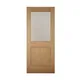 2 Panel Glazed Wooden White Oak Veneer External Panel Back Door, (H)2032mm (W)813mm
