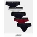 Tommy Hilfiger 5-pack briefs with navy logo waistband in multi