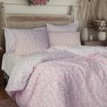 LERUUM Girls Double Duvet Cover Set Pink Lilac Coquette Bedding Cotton Bed Set Reversible Floral Bedding Leaf Pattern Blossom Quilt Cover Set (Double Coquette Bedding)