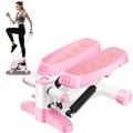 Mytrix Pink Stair Stepper for Exercises, Portable Mini Steppers with Resistance Band & Non-Slip Mat, 330LB Weight Capacity LCD Calories Display, Aerobic Fitness Stepper Machine for Home Office Workout