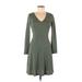 Gap Casual Dress - A-Line: Green Solid Dresses - Women's Size X-Small