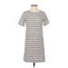 H&M Casual Dress - Shift: Ivory Stripes Dresses - Women's Size X-Small