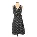 Ann Taylor Casual Dress - Wrap: Black Chevron Dresses - Women's Size 0