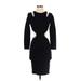 Bebe Cocktail Dress - Bodycon: Black Solid Dresses - Women's Size 2X-Small