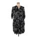 Avenue Casual Dress - Shirtdress: Black Paisley Dresses - Women's Size 14 Plus