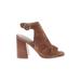 Steve Madden Mule/Clog: Brown Print Shoes - Women's Size 9 - Peep Toe