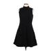 Lafayette 148 New York Casual Dress - A-Line Mock Sleeveless: Black Print Dresses - Women's Size 10