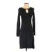 MICHAEL Michael Kors Casual Dress Keyhole Long sleeves: Black Print Dresses - Women's Size X-Small