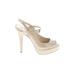 INC International Concepts Heels: Pumps Stiletto Minimalist Ivory Solid Shoes - Women's Size 8 1/2 - Peep Toe