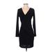 Banana Republic Casual Dress - Wrap: Black Solid Dresses - Women's Size X-Small