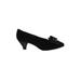 Charter Club Heels: Pumps Kitten Heel Work Black Print Shoes - Women's Size 9 1/2 - Almond Toe