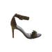 Joie Heels: Brown Print Shoes - Women's Size 40 - Open Toe