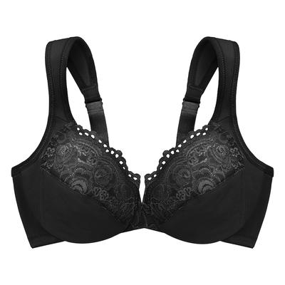 GLAMORISE - Tief geschnittener WonderWire-BH mit Spitze - Schwarz Unterwäsche 1 ct Damen (58.89 € / 1 ct) Image