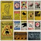 Dangerous Dinosaur Metal Warning Sign No Entry Sign Tin Painting Plaque Home Club Movie Theater Wall