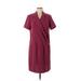 Amanda Uprichard Casual Dress - DropWaist V Neck Short sleeves: Pink Print Dresses - Women's Size Medium