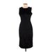 Calvin Klein Casual Dress - Midi Crew Neck Sleeveless: Black Print Dresses - New - Women's Size 2