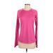 Nike Active T-Shirt: Pink Solid Activewear - Women's Size Small