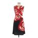 Clover Canyon Cocktail Dress - A-Line: Red Graphic Dresses - Women's Size Medium