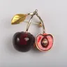 New Fun Fruit Cherry Cherry Cherry Red spilla Cute Sweet Alloy smalto Dropping Oil accessori per
