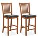 Costway 2-Piece Bar Chair Set Counter Height Bar Stool with Backrest-Walnut