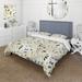 Designart "Organic Zen IV" Beige Floral Bedding Cover Set With 2 Shams