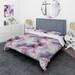 Designart "Enchanted Light Purple Marble Mist" Glam Bed Cover Set With 2 Shams