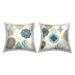Stupell Blue & Beige Boho Pattern Printed Throw Pillow Set by Ellie Roberts (Set of 2)