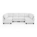 U-shape Sectional Sofa Modular Corner Sofa Chenille Upholstered Couch with Nailhead and Storage Seat for Livingroom Ivory