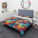 Designart "Popart Colorful Playful Mirage" Modern Bed Cover Set With 2 Shams