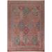 Pink Floral Aubusson Oriental Area Rug Handmade Wool Carpet - 9'0"x 12'0"