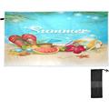 Hyjoy Beach Towels Summer Beach Starfish Camping Towels Beach Flip Flop Sand Free Beach Towel 30x60 Inch Large Beach Towels Quick Dry Bath Travel Towels Pool Yoga Beach Mat for Men Women