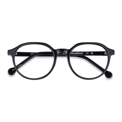 Unisex s round Black Plastic Prescription eyeglasses - Eyebuydirect s Frolic