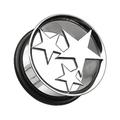 Three Star Hollow Steel Single Flared Ear Gauge Plug