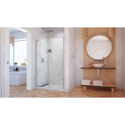 Dreamline DreamLine Elegance-LS 47 1/4 - 49 1/4 inch W x 72 inch H Frameless Pivot Shower Door in Brushed Nickel SHDR-4325240-04