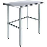 HBBOOMLIFE Stainless Steel Work Table Open Base | NSF Kitchen Island Food Prep | Laundry Garage Utility Bench (36 Long X 14 Deep)