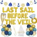 Last Sail Before The Veil Nautical Bachelorette Party Decorations Last Sail Before The Veil Foil Balloons Bride To Be Sash Party Favors For Sailor Theme Bridal Shower