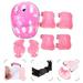 Skating Helmet Kits 7pcs in 1 Set Pink Adjustable Skating Helmet Kits Outdoor Protector Skateboard Gear Knee Pad Elbow Pads Balance Car Protective Pads for Kids