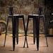 HBBOOMLIFE Counter Stools Industrial Set of 2 Cafe Farmhouse Bistro Metal Chairs with Back Stackable Tolix-Style Modern Barstools 30 Inch for Indoor Outdoor Kitchen Counter Patio Work Pu
