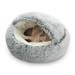 Warm Dog Bed Round Hooded Plush Cat Cave Donut Cat Bed Suitable for Cats or Dog Fall/Winter Indoor Sleeping Comfortable Kittens Teddy Kennel for Small Medium Dog and Cat Friends( Below 6kg)