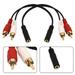 2 Pack 3.5mm Audio to 2 RCA Cable 1/8\ Stereo Female to 2RCA Male Y Splitter Aux