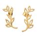 Golden Stalk,'Handmade Gold-Plated Sterling Silver Drop Earrings'