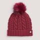 Fiorelli Lauren Women's Red Cable Knit Bobble Hat