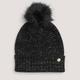 Fiorelli Abi Black Cable Knit Women's Bobble Hat