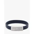 Emporio Armani Men's Leather ID Bracelet, Blue