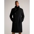 Ted Baker Radford Wool Blend Wrap Funnel Coat, Black