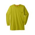 Men's Big & Tall Heavyweight Crewneck Long-Sleeve Pocket T-Shirt by Boulder Creek in Bright Pistachio (Size 4XL)